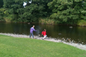 Country Kids Stone Skimming