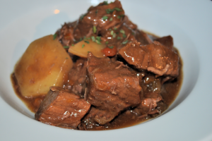 Slow Cooked Steak & Potato Hotpot with Diced Steak from a great butcher.